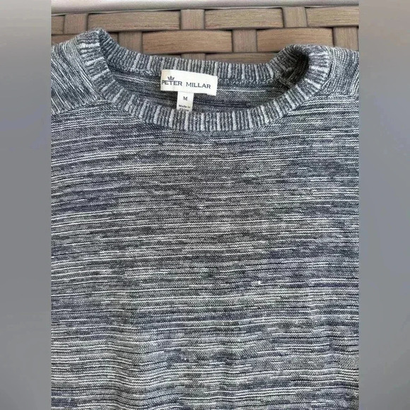 Peter Millar Men’s Crown Cool Crewneck Merino Wool Sweater Size Medium Navy - Picture 5 of 10